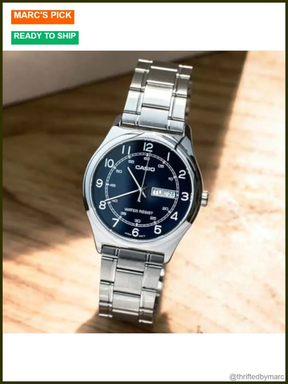 Stainless Steel Dress Watch with Day/Date Display